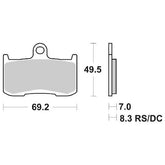 Pastiglie Freno Anteriori RACING SBS 782 DC DUAL CARBON per KAWASAKI Z 1000 (2003->) 2003-2006